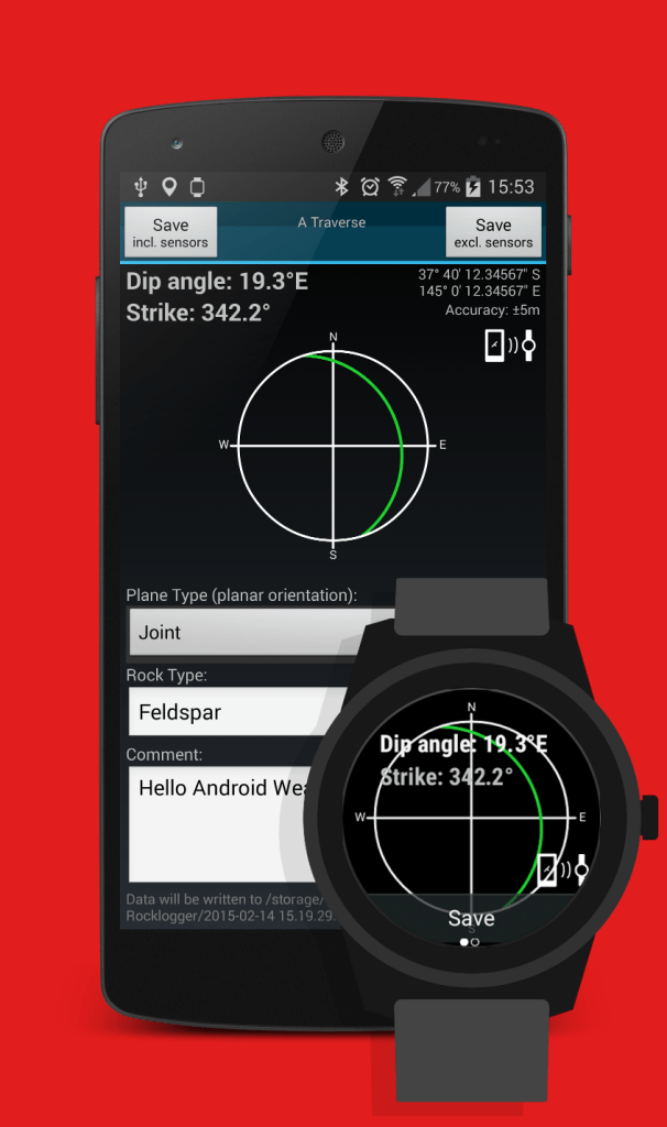 Round watch showing stereonet